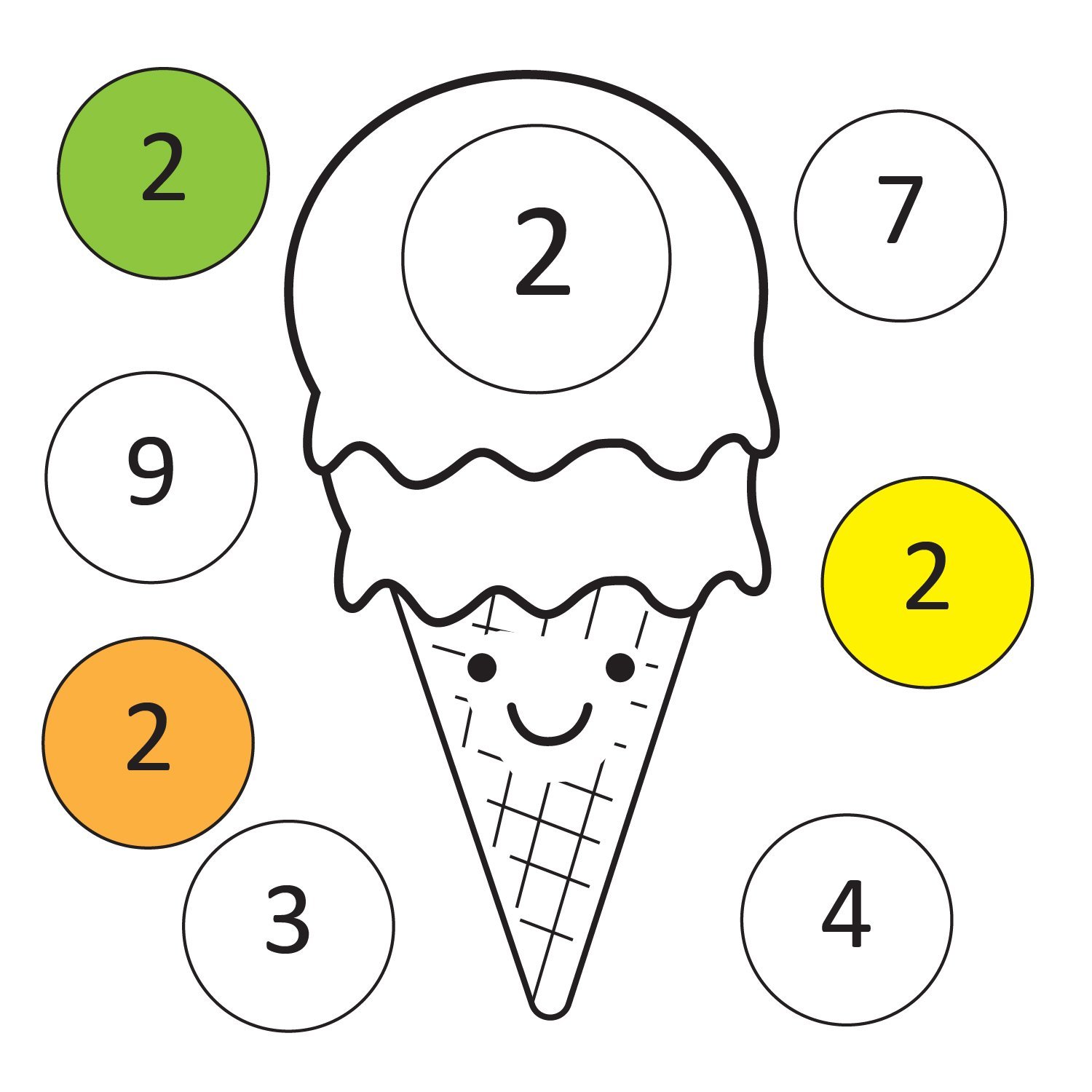 Ice cream coloring pages activities for summer do a dot