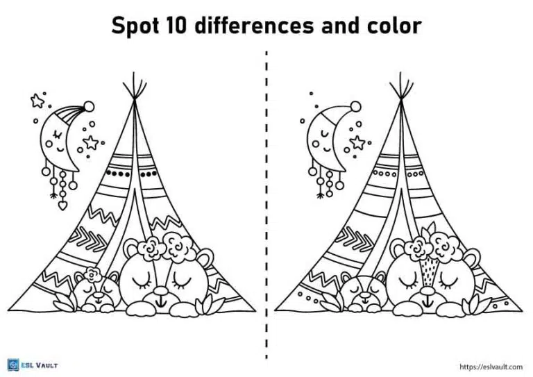 Free printable spot the difference coloring pages