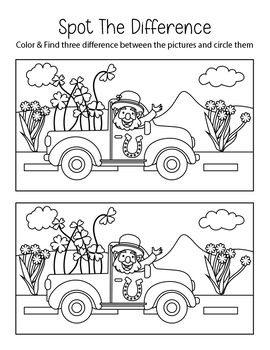 St patricks day coloring pages spot the difference st patricks day activities