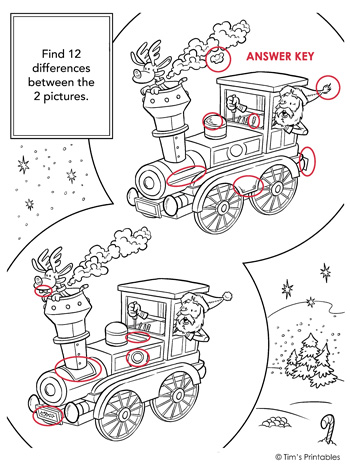 Christmas spot the difference â tims printables