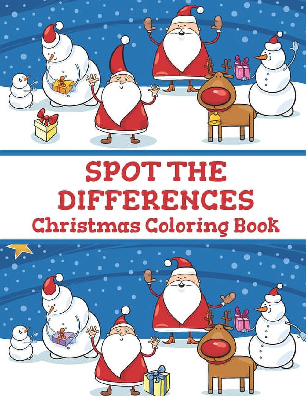 Spot the differences christmas coloring book perfect christmas gifts for kids christmas spot the differences easy medium and hard picture for kids paperback