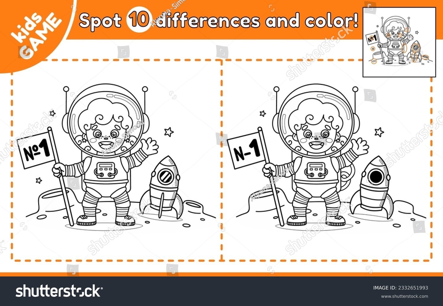 Kids game find differences spot stock vector royalty free