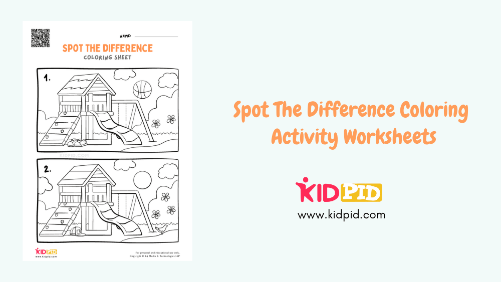 Spot the difference coloring activity worksheets