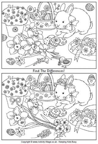 Find the difference easter worksheets easter printables free easter puzzles