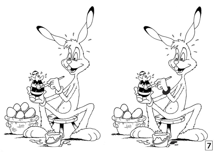 Coloring page spot the difference