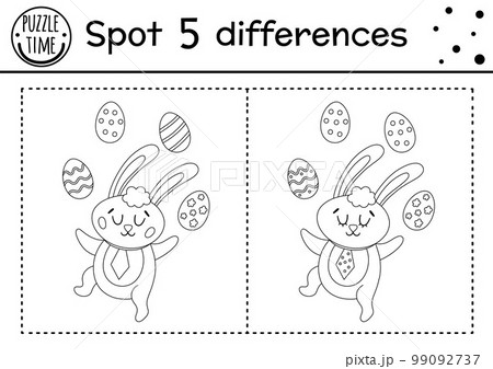 Easter find differences game for children