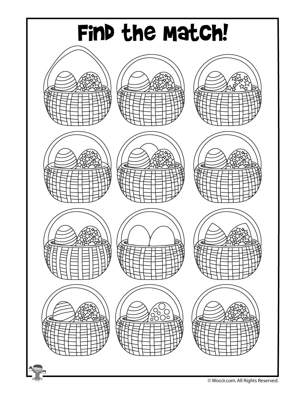 Easter find the differencematch printable activity pages woo jr kids activities childrens publishing