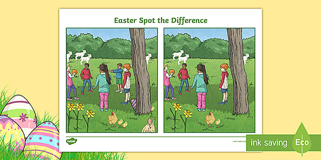 Easter spot the difference worksheet resources