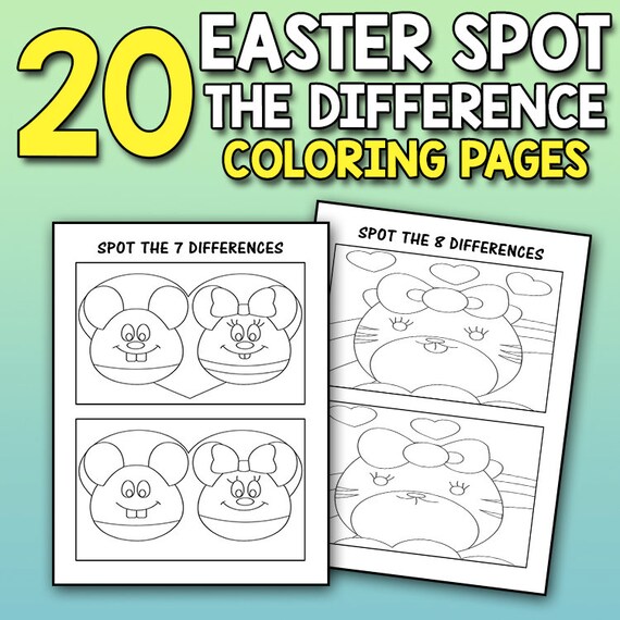 Best value easter spot the difference coloring pages for kids can you seek find whats different in this easter activity book for kids