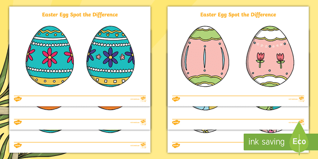 Easter spot the difference worksheet resources