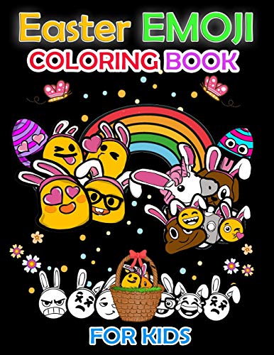 Easter emoji coloring book for kids easter coloring pages connect the dot puzzles catch the easter bunny mazes egg hunt spot the differences and your own easter emoji easter activity books