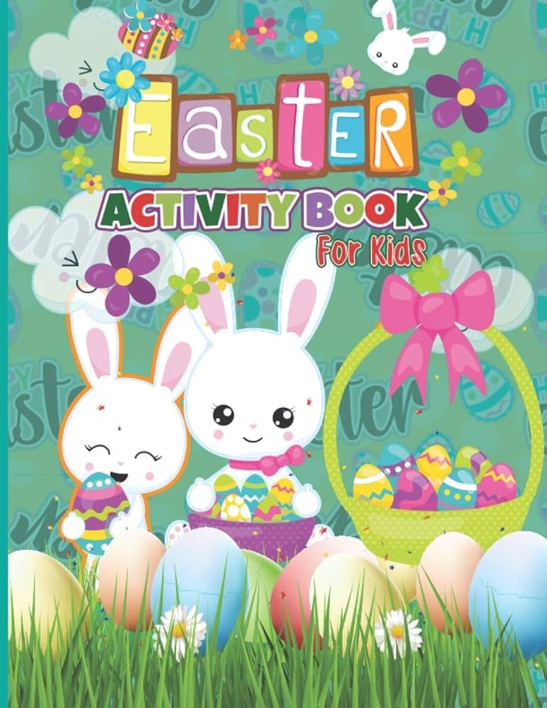 Easter activity book for kids fun easter coloring pages dot to dot mazes word searches spot the difference puzzles press robeasterly books