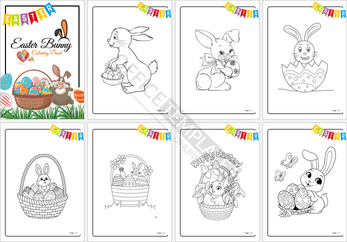 Free easter coloring pages templates in ms word format