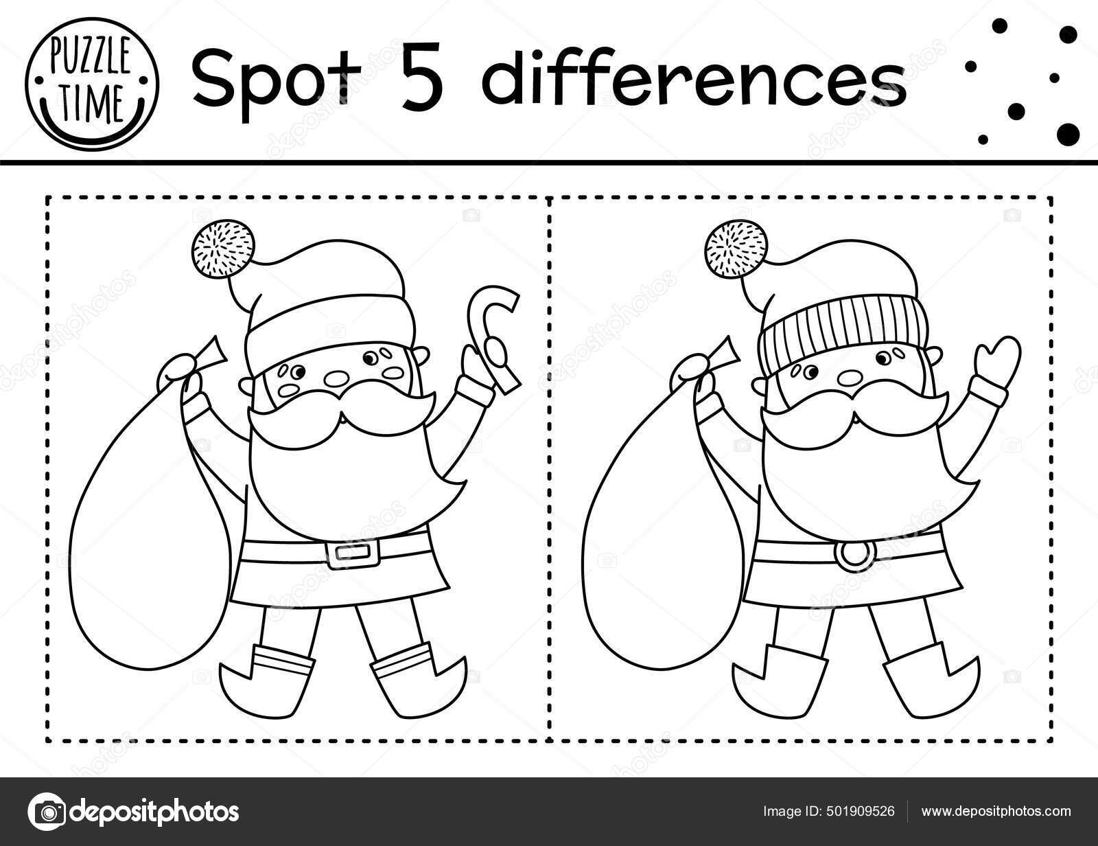 Christmas find differences color game children winter educational activity funny stock vector by lexiclaus