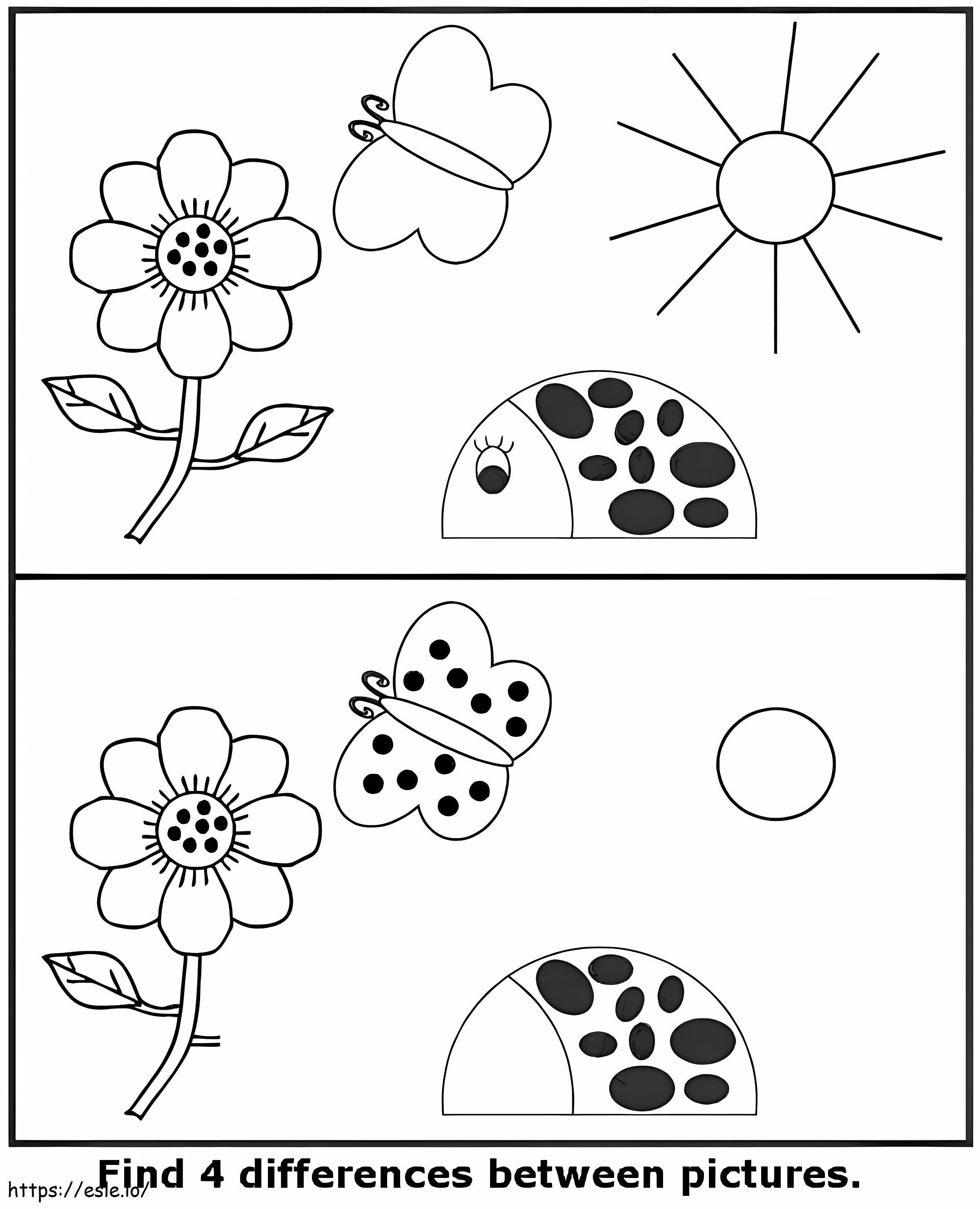 Printable find differences coloring page