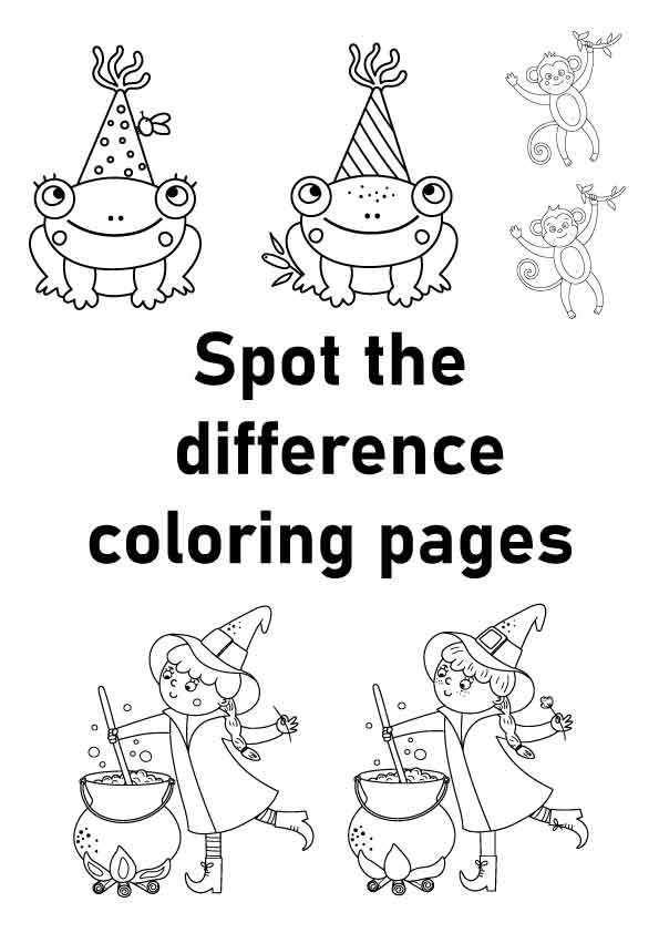 Free printable spot the difference coloring pages