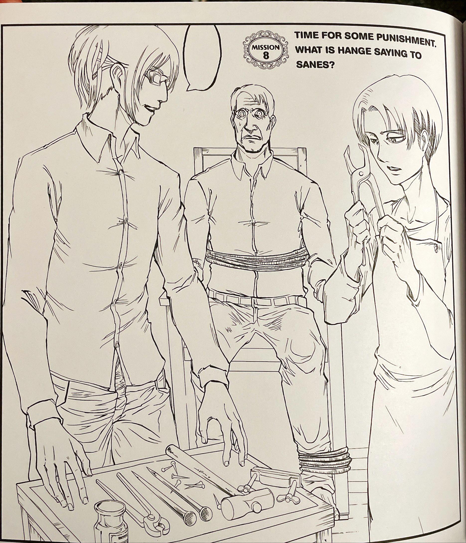 Attack on titan coloring book spot the difference help rattackontitan