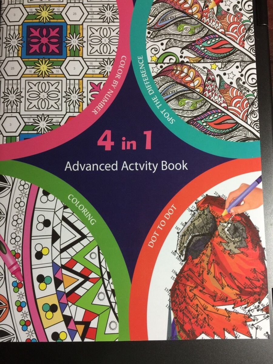 In advanced activity book adult new spot the difference lor by number dot