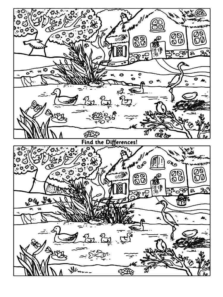 Spot the difference coloring pages