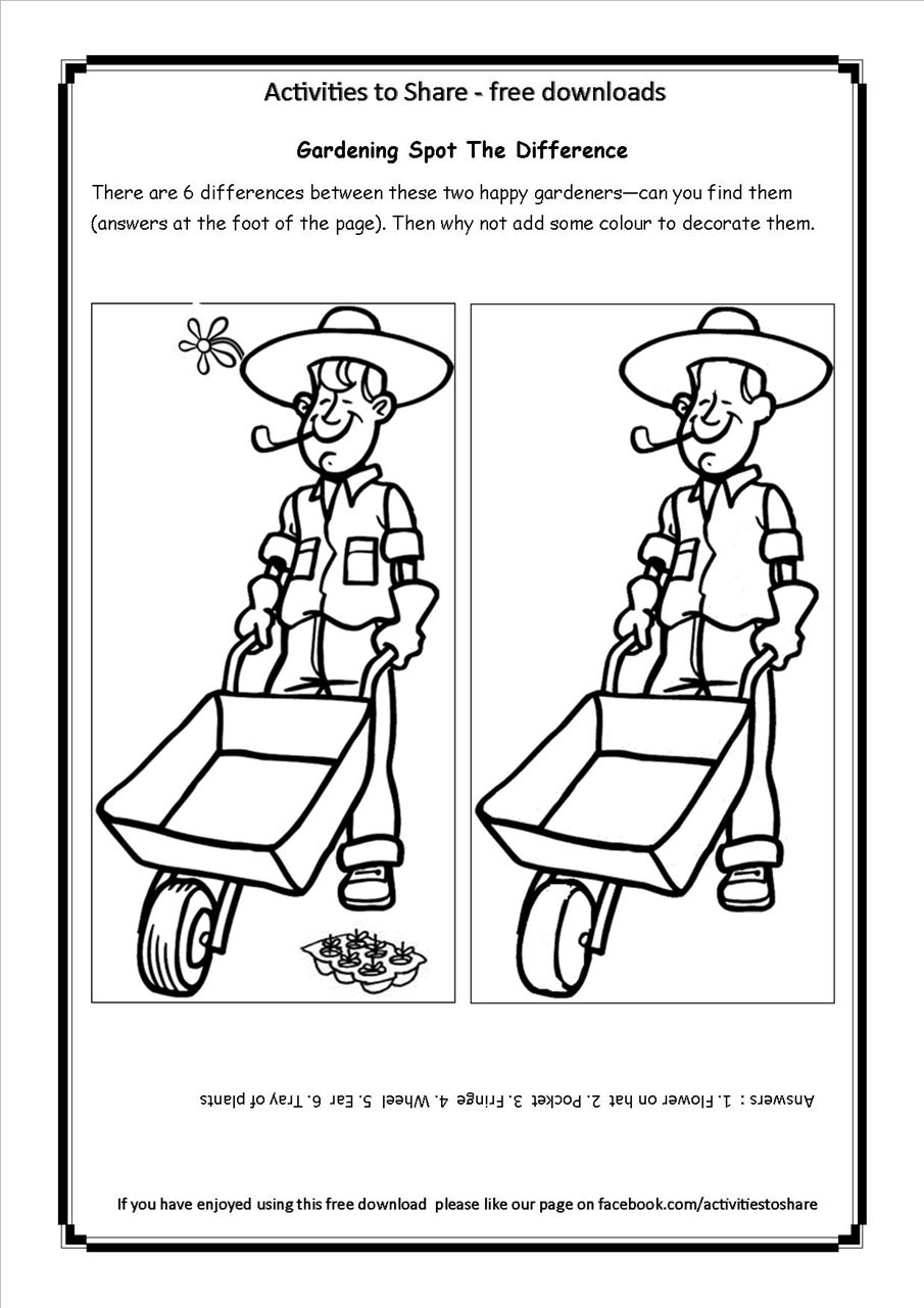 Free printable spot the difference for elderly