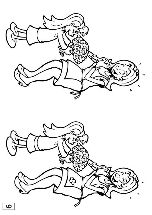 Coloring page spot the difference