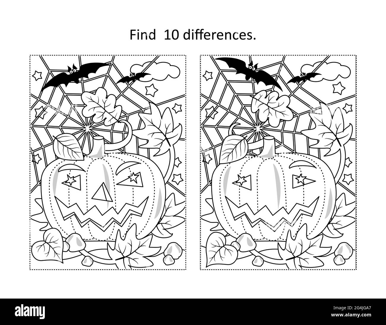 Spot the difference puzzle black and white stock photos images