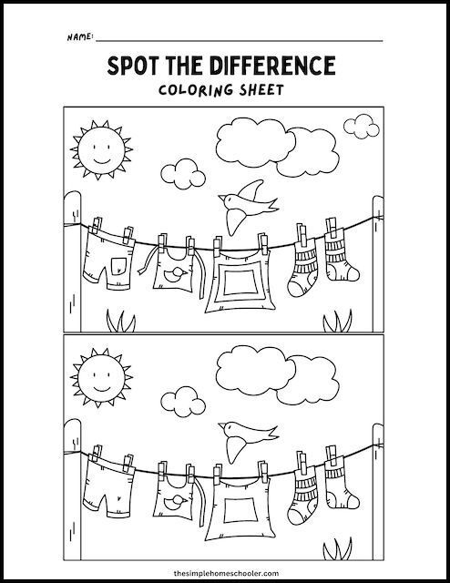 Free spot the difference coloring pages easy print critical thinking activities preschool critical thinking activities find the difference pictures