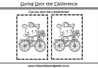 Spring rabbit spot the difference