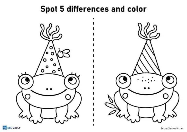 Free printable spot the difference coloring pages