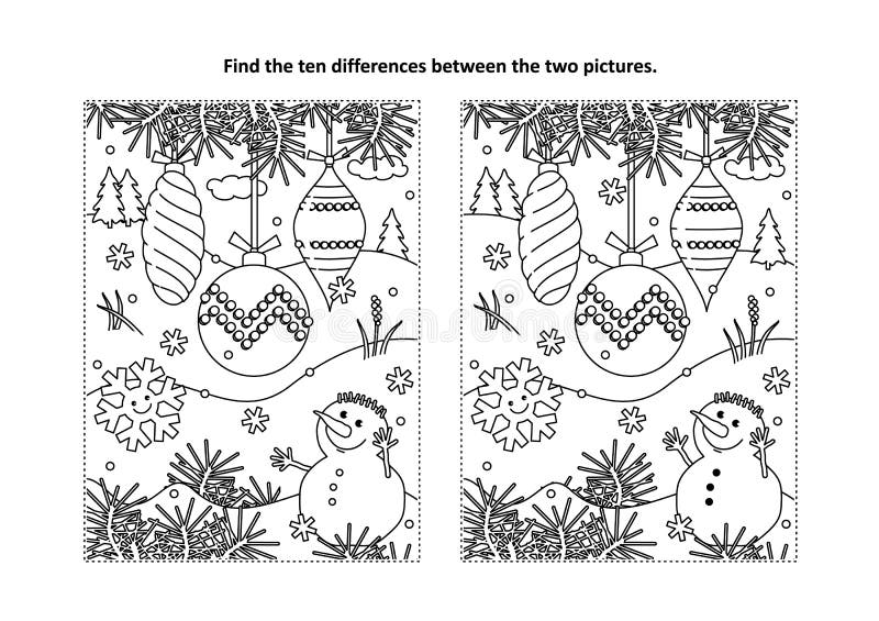 Snowman spot difference stock illustrations â snowman spot difference stock illustrations vectors clipart