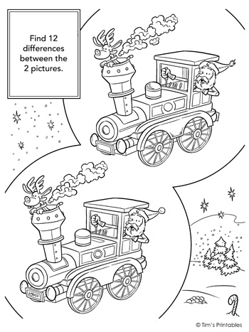 Christmas spot the difference â tims printables