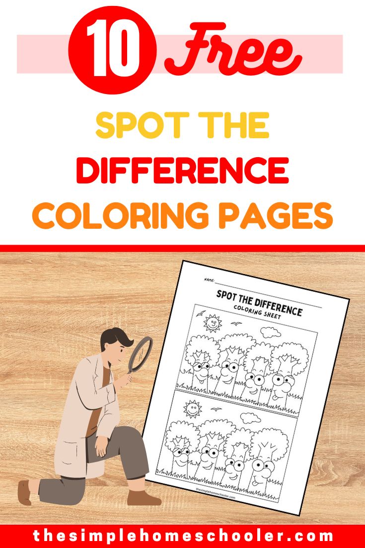 Free spot the difference worksheets easy print