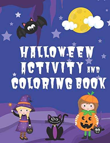 Halloween activity and coloring book spot the difference mazes dot