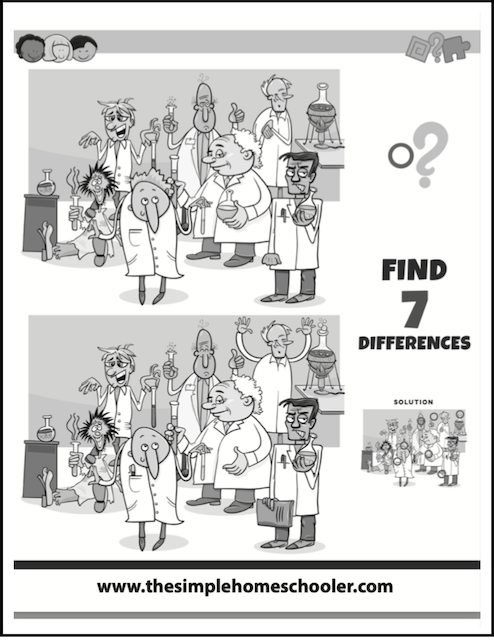 Free spot the difference worksheets easy print