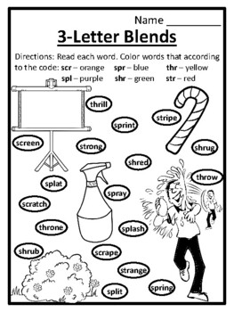 Three letter blends worksheet