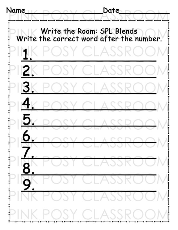 Spl blends trigraphs vocabulary cards spl blends printable blends worksheet writing activity blends flash cards blends letters spl