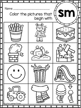 Initial s blends coloring pages