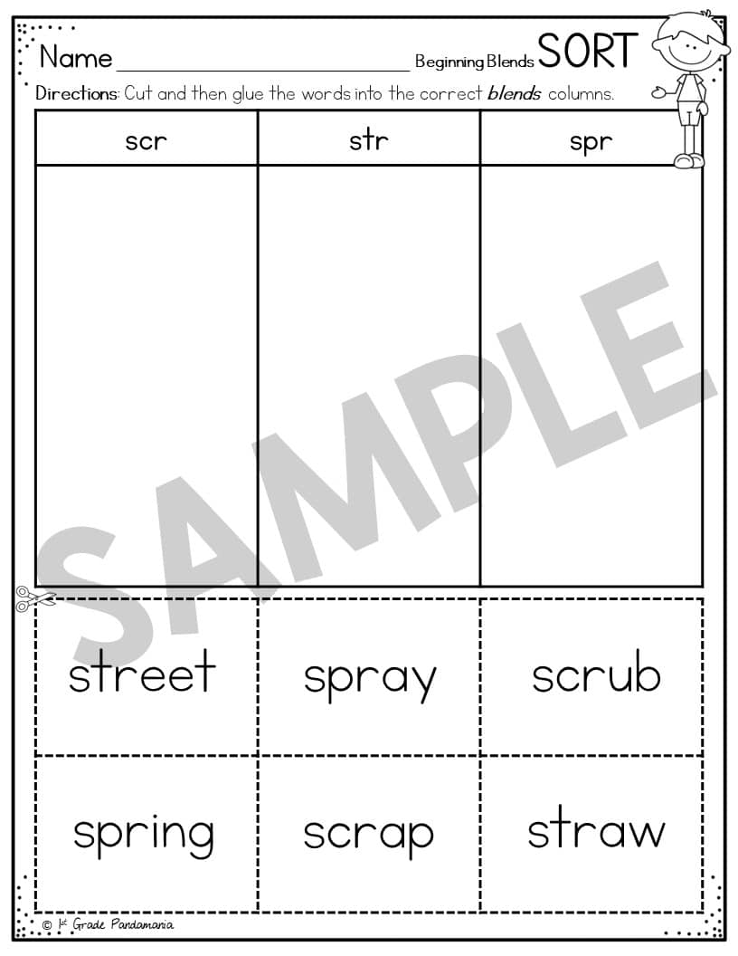 Consonant blends worksheets phonics activities beginning ending