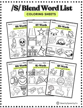 Blends coloring worksheet tpt