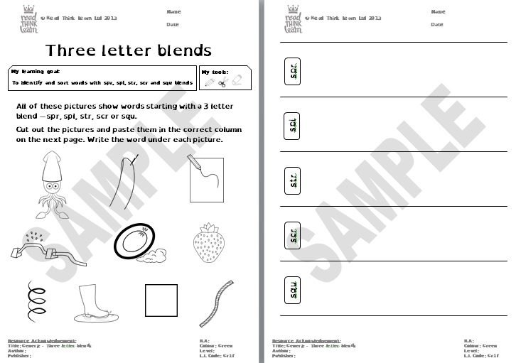 Generic â three letter blends â read think learn