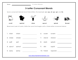 Letter blends worksheets