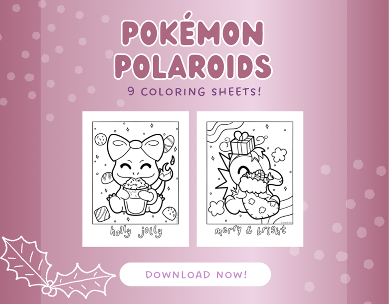 Free pokemon polaroids coloring book