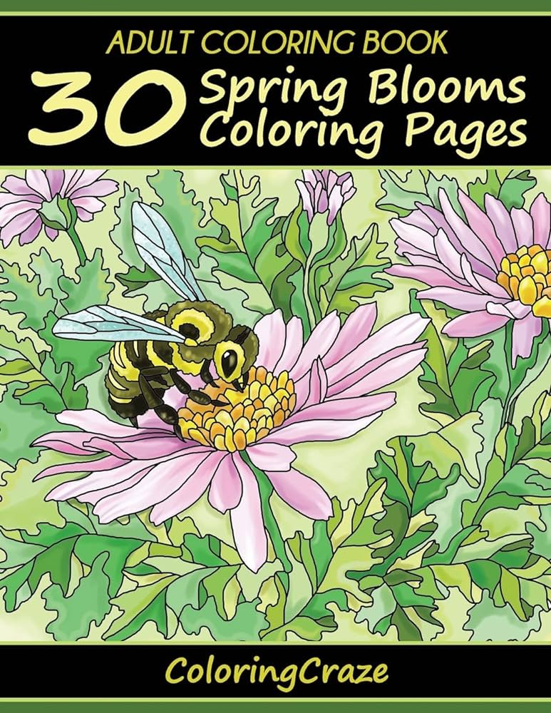 Adult coloring book spring blooms coloring pages colorful seasons adult coloring books illustrators alliance books