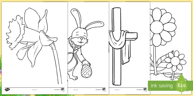 Large easter coloring pages resources usa