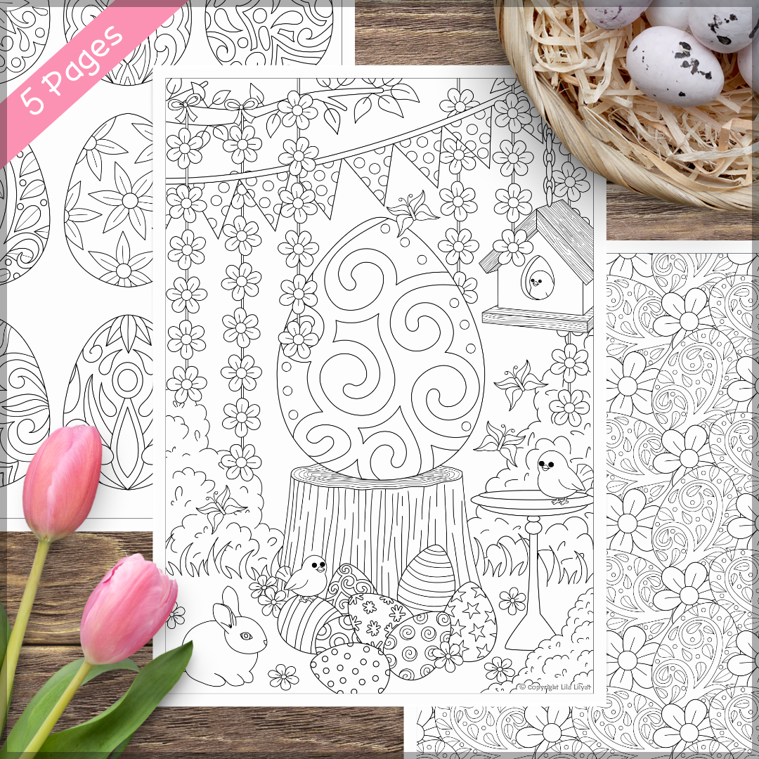 Easter ostara spring woodland coloring pages