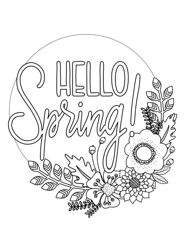 Elegant image of coloring pages spring