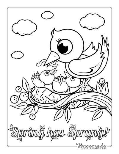 Free printable spring coloring pages for kids adults