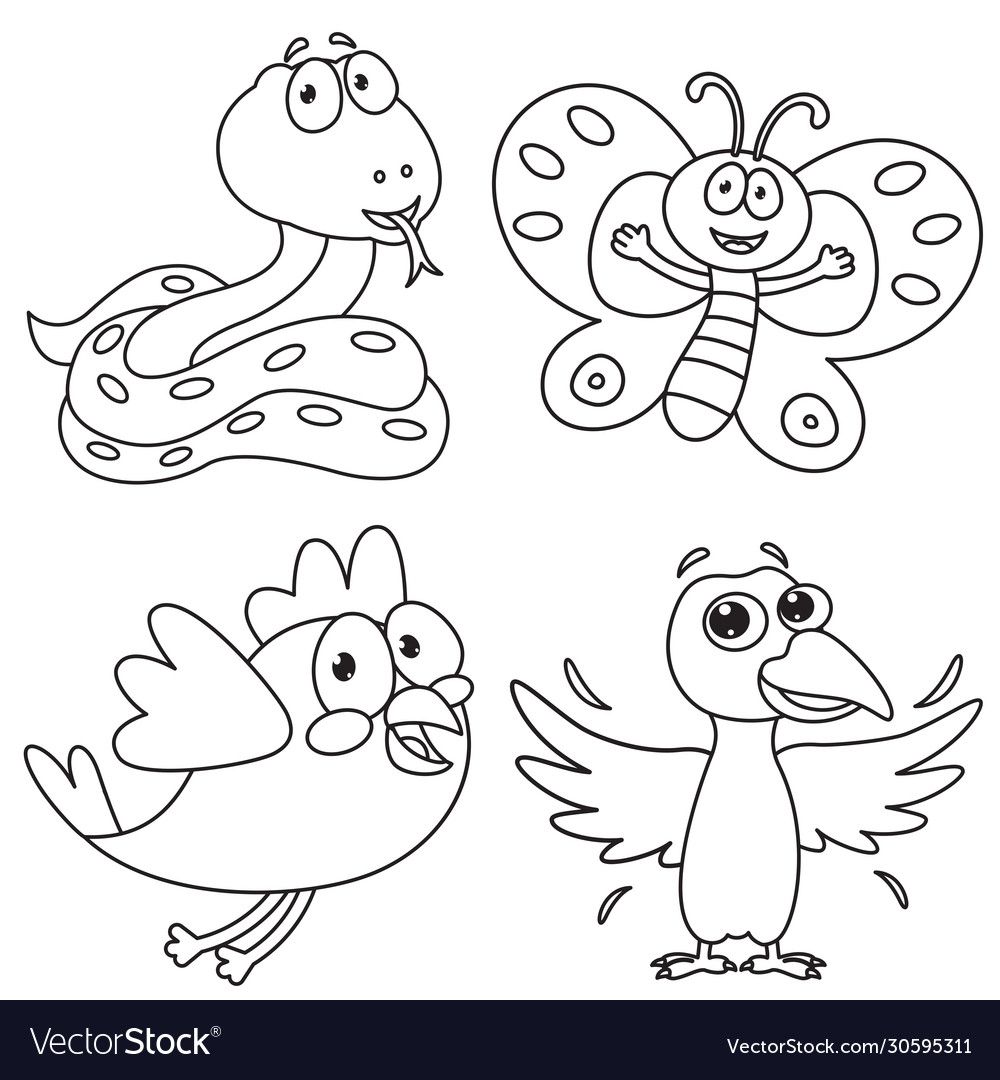 Coloring page animals royalty free vector image