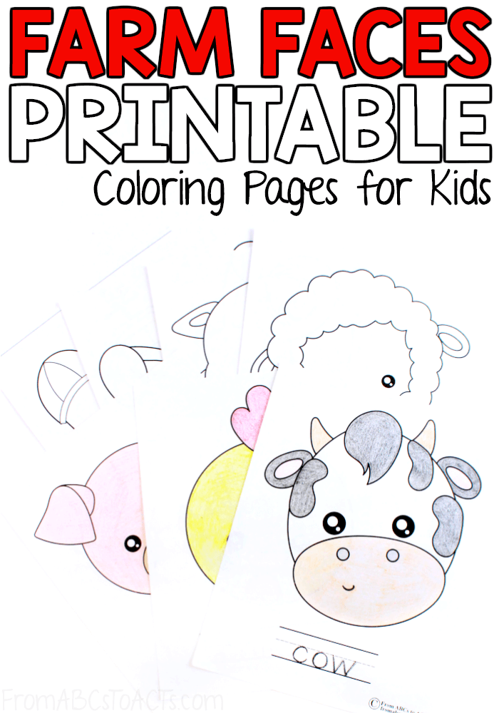 Farm animal coloring pages for kids