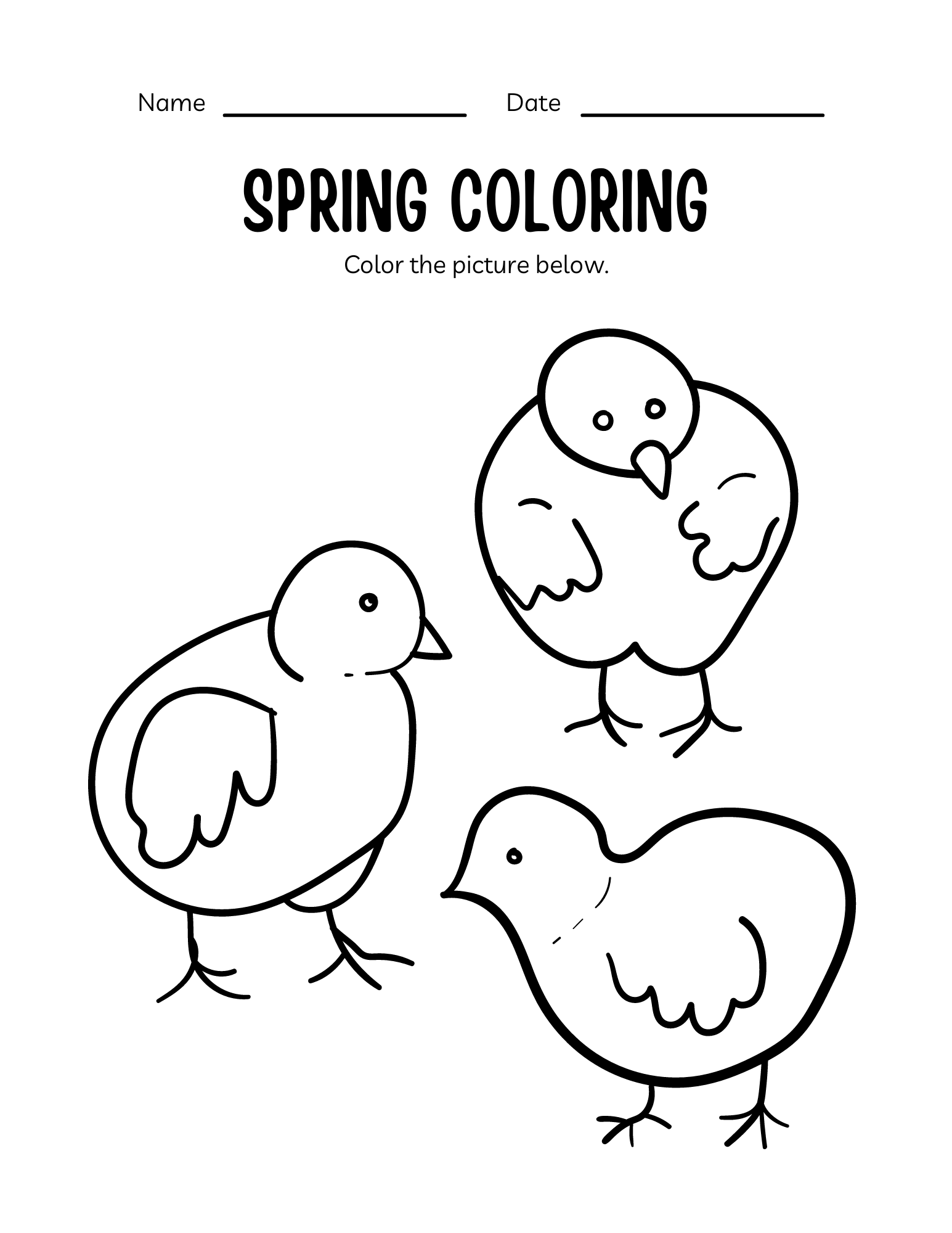 Free spring themed coloring pages â